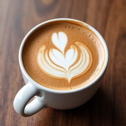 A beautifully crafted latte art in a ceramic cup.